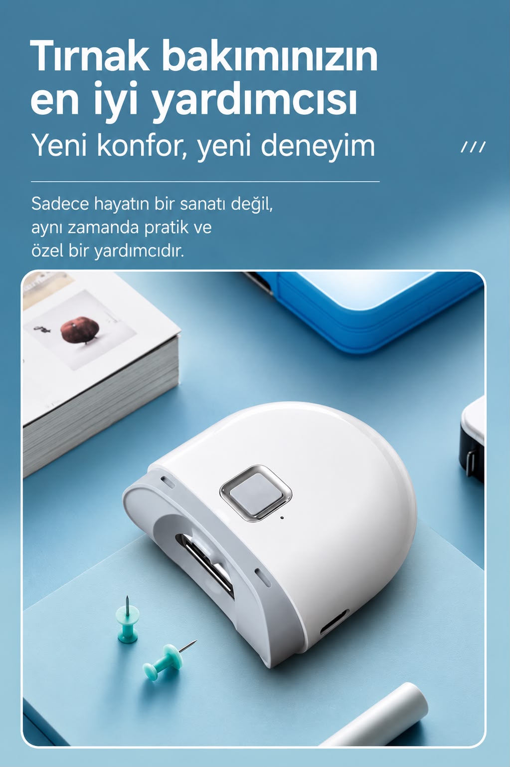 Şarjlı Akıllı Tırnak Kesme ve Törpüleme Cihazı | LED Işıklı Premium Bakım